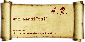 Arz Renátó névjegykártya
